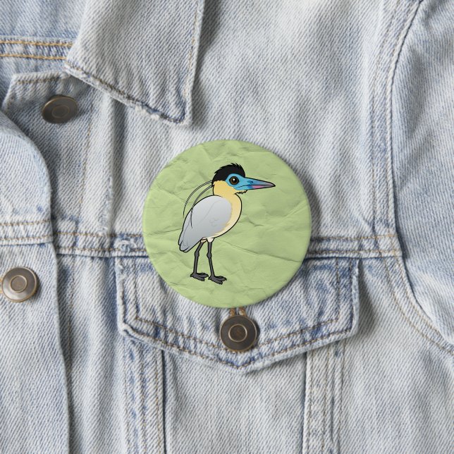Birdorable Kapuzenerheron Button (Beispiel)