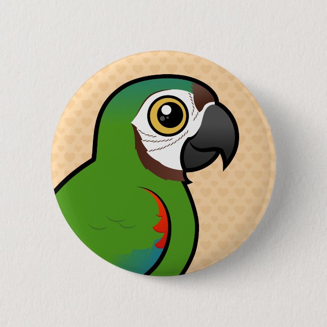 Birdorable Kastanie-konfrontierte Macaw Button (Vorderseite)