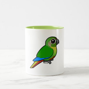 Birdorable Kastanienbraun-blähte Parakeet auf Zweifarbige Tasse