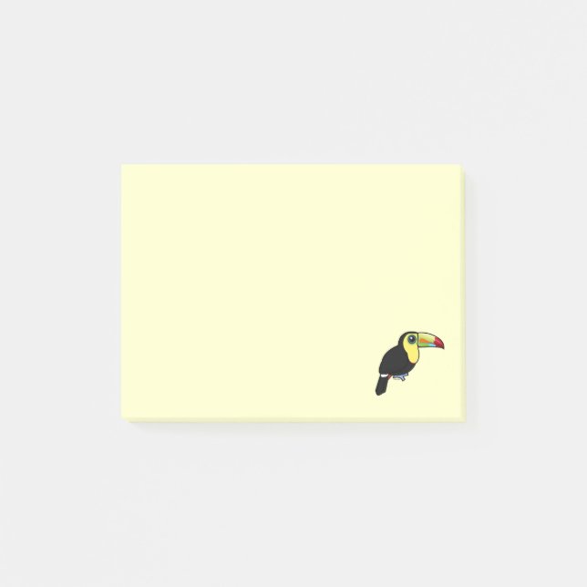 Birdorable Kiel-berechnete Toucan Post-it Klebezettel (Vorderseite)