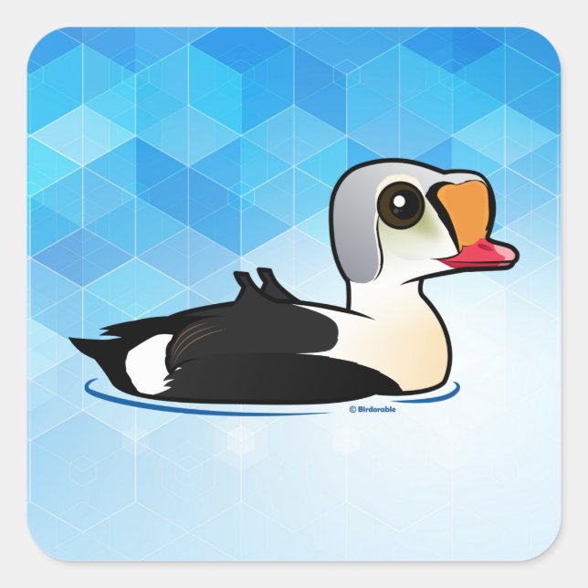 Birdorable King Eider Quadratischer Aufkleber (Vorderseite)