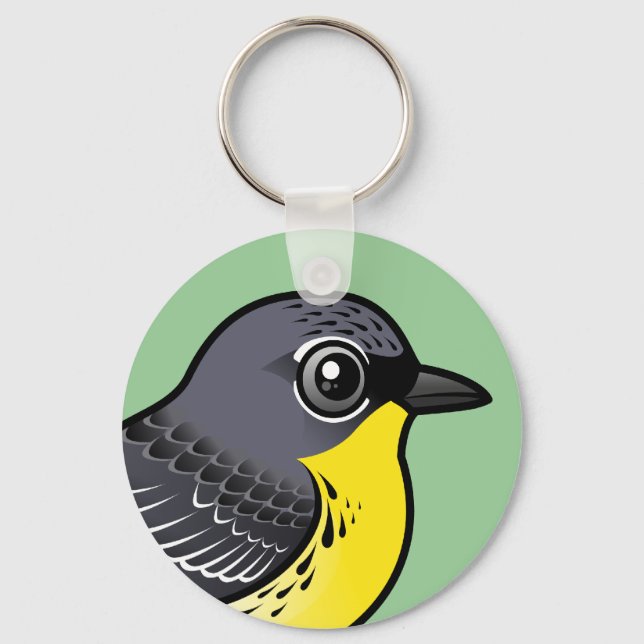 Birdorable Kirtland's Warbler Schlüsselanhänger (Vorderseite)