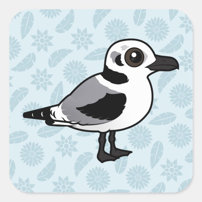 Birdorable Kittiwake juvenile Quadratischer Aufkleber (Vorderseite)