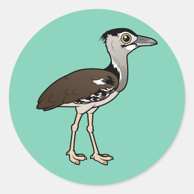 Birdorable Kori Bustard Runder Aufkleber (Vorderseite)