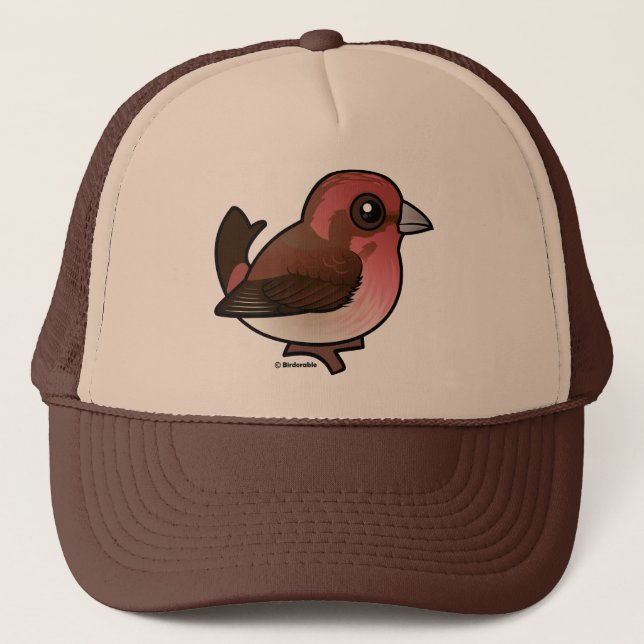 Birdorable Lila Finish Truckerkappe (Vorderseite)