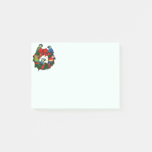 Birdorable Macaws Weihnachtskrieg Post-it Klebezettel (Vorderseite)