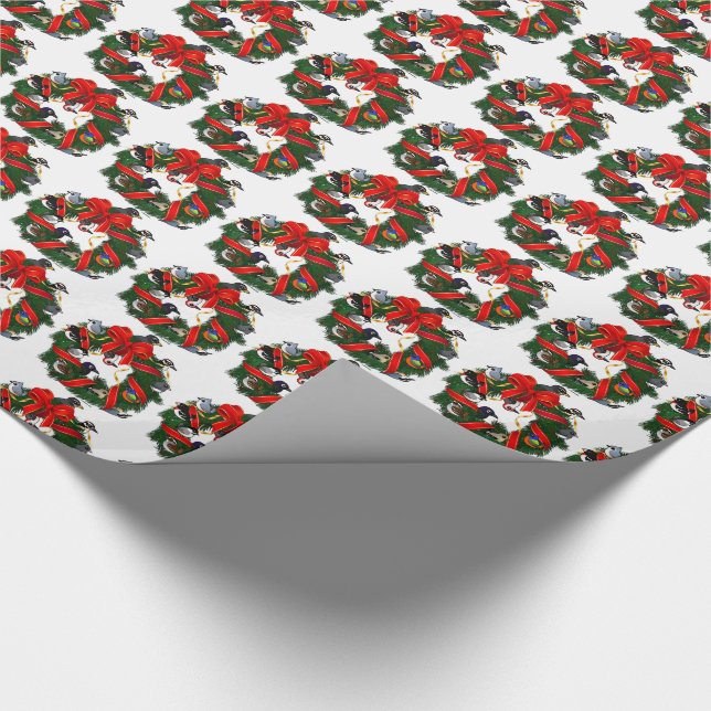 Birdorable NA Backyard Birds Weihnachtsschaden Geschenkpapier (Ecke)