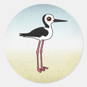Birdorable Pied Stilt Runder Aufkleber