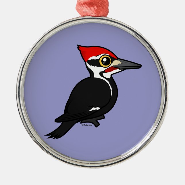 Birdorable Pileated Specht Ornament Aus Metall (Vorne)