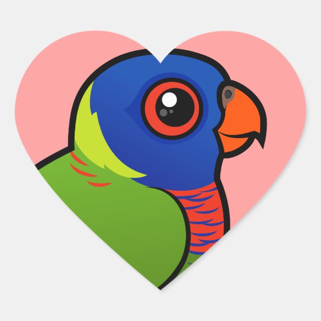 Birdorable Rainbow Lorikeet Herz-Aufkleber (Vorderseite)