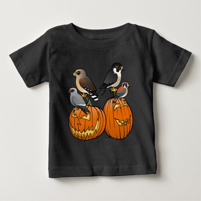 Birdorable Raubvögel auf Kürbisen Baby T-shirt (Vorderseite)
