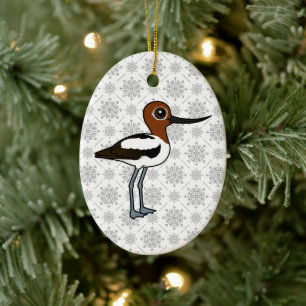 Birdorable Red-halted Avocet Niedlich Cartoon Bird Keramik Ornament