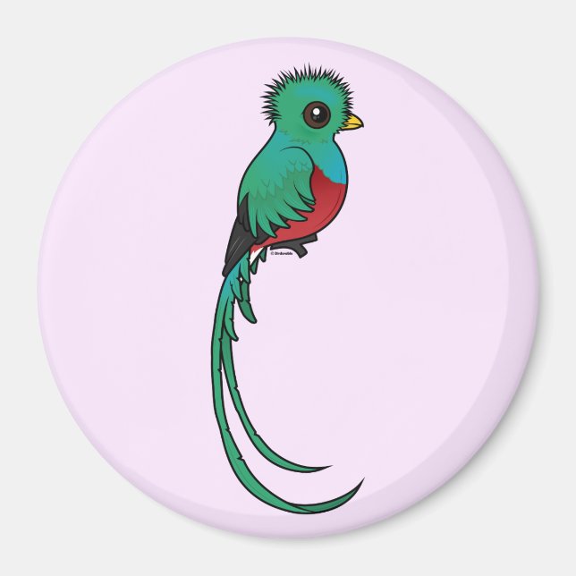 Birdorable Resplendent Quetzal Magnet (Vorne)