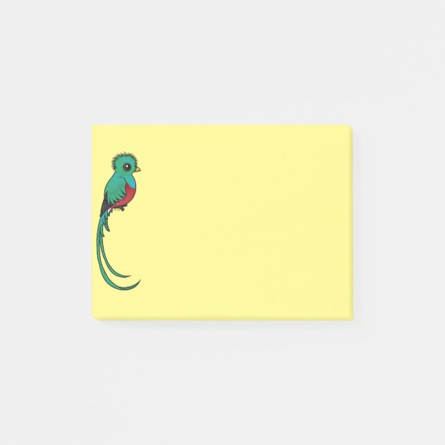 Birdorable Resplendent Quetzal Post-it Klebezettel (Vorderseite)