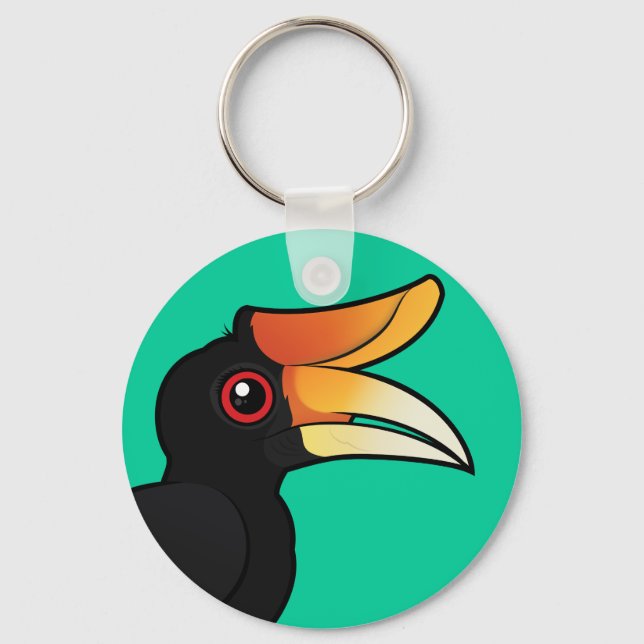 Birdorable Rhinoceros Hornbill Schlüsselanhänger (Vorderseite)