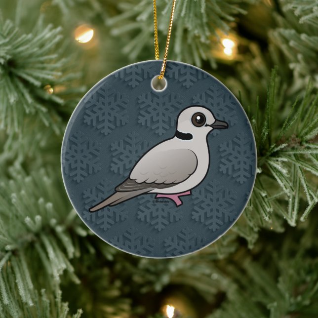 Birdorable Ringhalstaube Keramik Ornament (Baum)