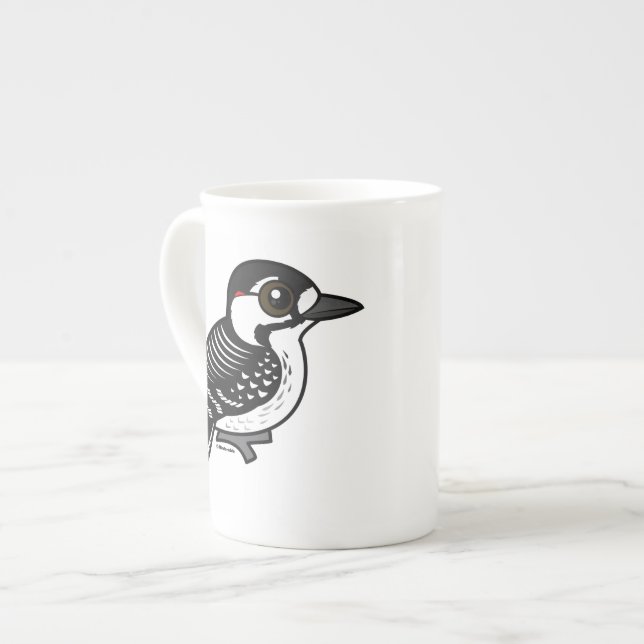 Birdorable Roter-cockaded Specht Prozellantasse (Vorderseite Links)