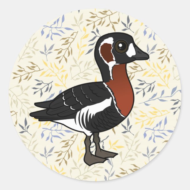 Birdorable Rothühnergans Runder Aufkleber (Vorderseite)