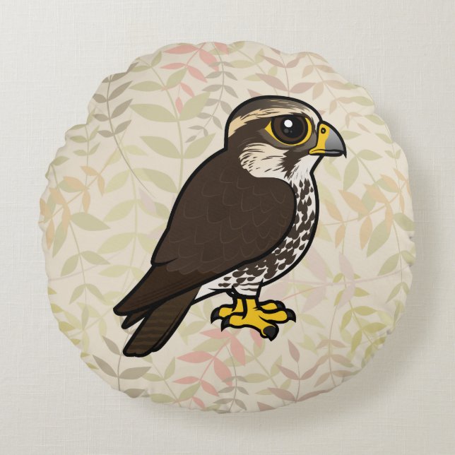 Birdorable Saker Falke Rundes Kissen (Vorderseite)