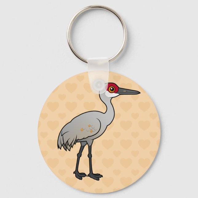 Birdorable Sandhill Crane Schlüsselanhänger (Vorderseite)