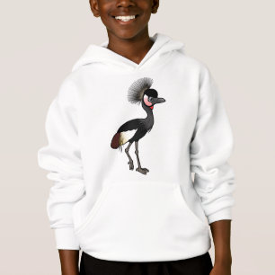 Birdorable schwarzer Krönen-Kran Hoodie