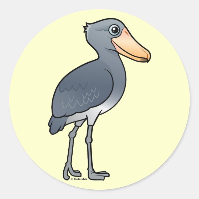 Birdorable Shoebill Runder Aufkleber (Vorderseite)