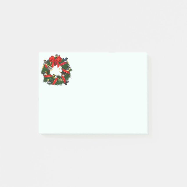 Birdorable Trällerer-WeihnachtsKranz Post-it Klebezettel (Vorderseite)