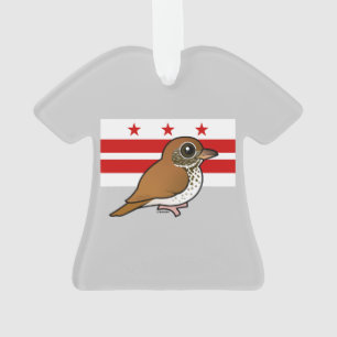 Birdorable von Washington, DC: Hölzerne Drossel Ornament