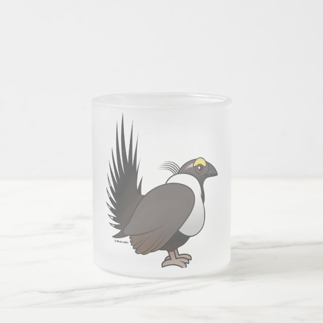 Birdorable weises Waldhuhn Mattglastasse (Mittel)