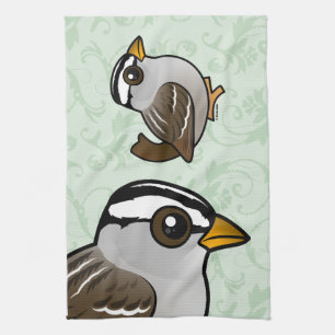 Birdorable Weiß-krönte Spatzen Küchentuch