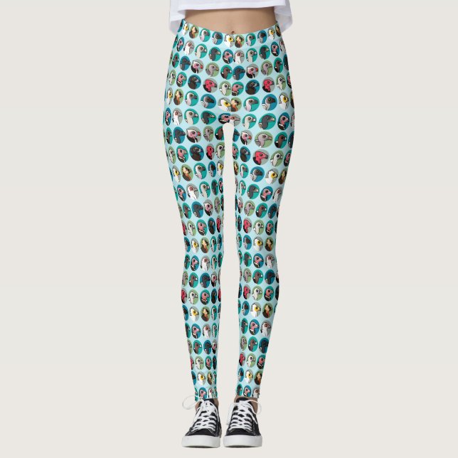 Birdorable Welts-Geier Leggings (Vorderseite)