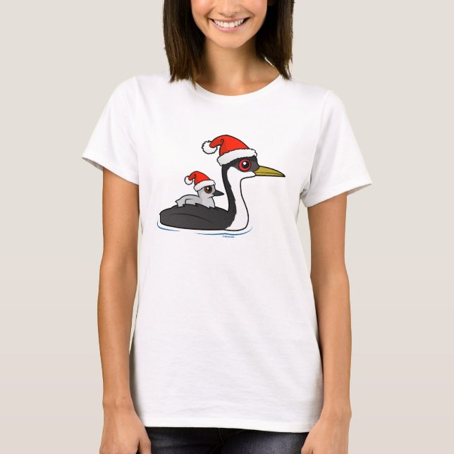 Birdorable Western Grebe Santa T-Shirt (Vorderseite)