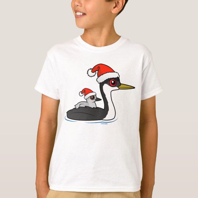 Birdorable Western Grebe Santa T-Shirt (Vorderseite)