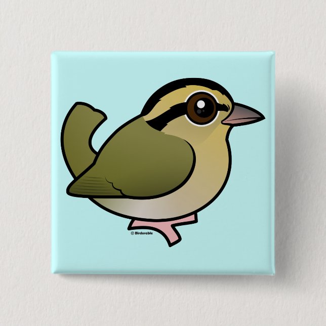Birdorable Wurm-Essen Trällerer Button (Vorderseite)
