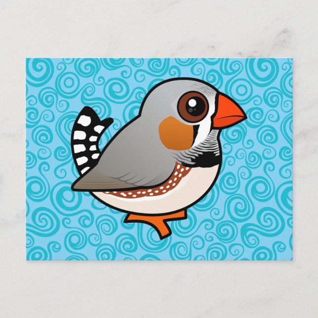 Birdorable Zebra Finch Postkarte (Vorderseite)