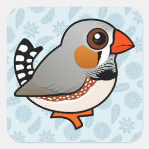 Birdorable Zebra Finch Quadratischer Aufkleber