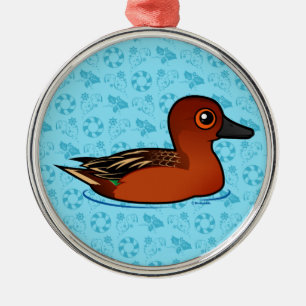 Birdorable Zimt aquamarin Silbernes Ornament