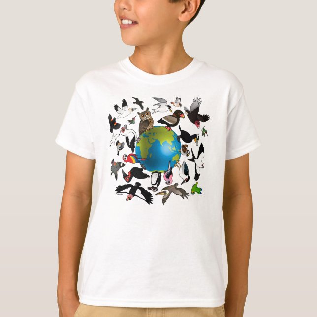 Birdorables auf der ganzen Welt T-Shirt (Vorderseite)