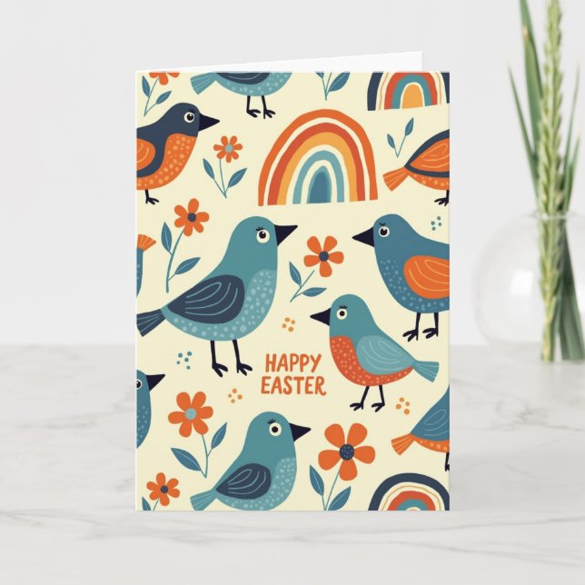 Birds And Blooms Easter Card Karte (Vorderseite)