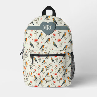 Birds and Flowers Bedruckter Rucksack