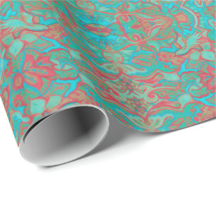 Birds Arabesque Bohemisch Boho Türkise Muster Geschenkpapier
