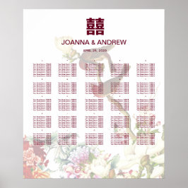 Birds & Blume Chinesische Hochzeitssattrappe Poster