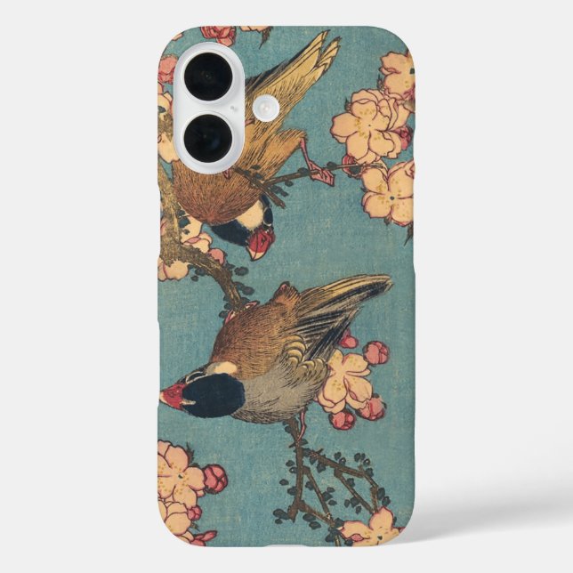 Birds Blume Hokusai Japanische Kunst iPhone 16 Hülle (Rückseite)