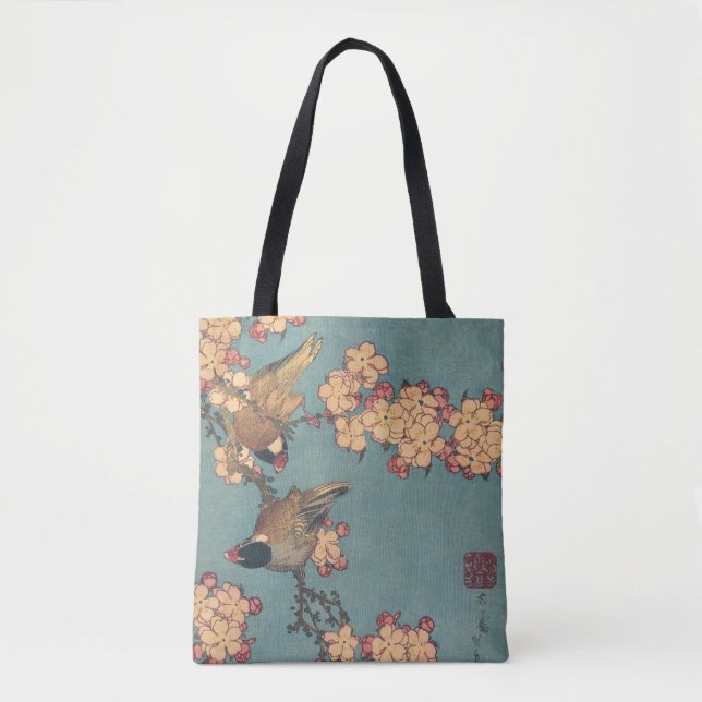 Birds Blume Hokusai Japanische Kunst Tasche (Vorderseite)