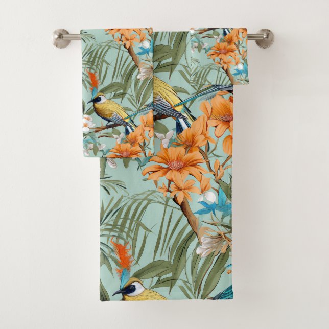 Birds Chinoiserie Mint Orange (En situation)