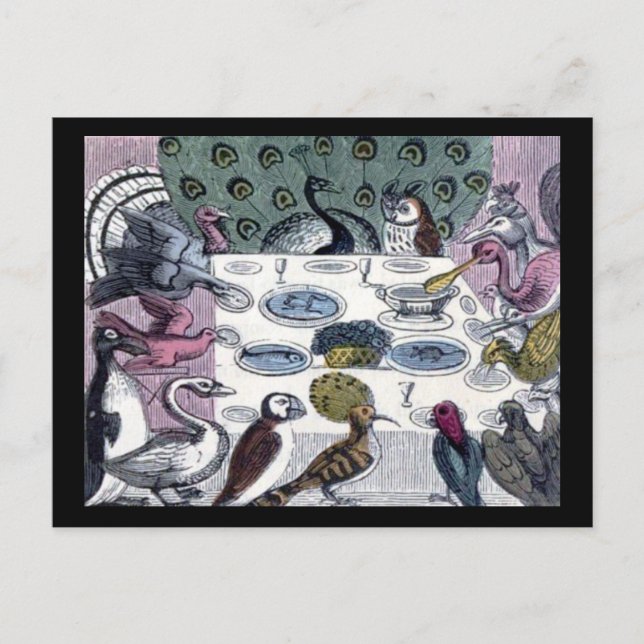Birds Dinner Party Postkarte (Vorderseite)