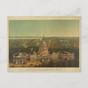 Bird's Eye View of Washington D.C. im Jahr 1869 Postkarte