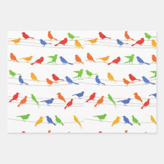 Birds Gift Wrapping Paper Sheet. Geschenkpapier Set
