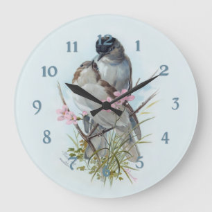Birds Große Wanduhr