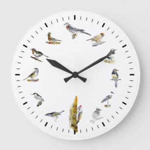 Birds Große Wanduhr